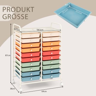 Costway Καρότσι Αποθήκευσης με 20 Συρτάρια, Μεταλλικό Πλαίσιο, 4 Ρό... Costway Καρότσι Αποθήκευσης με 20 Συρτάρια, Μεταλλικό Πλαίσιο, 4 Ρό...