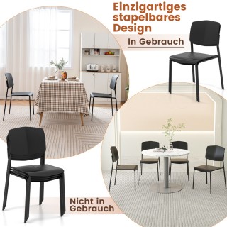 Σετ 4 Καρέκλες Τραπεζαρίας με Πλάτη Στοιβαζόμενες Κουζίνας 54 x 46 ... Σετ 4 Καρέκλες Τραπεζαρίας με Πλάτη Στοιβαζόμενες Κουζίνας 54 x 46 ...