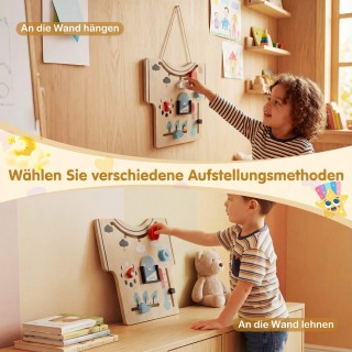 Costway Μηνιαίο Ημερολόγιο για Παιδιά Montessori 26,5 cm x 30 cm x ...