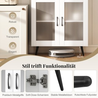 Costway Ντουλάπα Μπουφές Κουζίνας 80 x 40 x 178,5 cm με 4 Διαφανεί... Costway Ντουλάπα Μπουφές Κουζίνας 80 x 40 x 178,5 cm με 4 Διαφανεί...