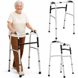 BAKAJI Ρυθμιζόμενη Κατά Ύψος Αλουμινένια Υποστήριξη Περίπατου με Μέ...