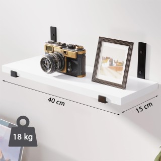 BAKAJI Σετ 10 Λευκά Ξύλινα Ράφια Τοίχου για Εξοικονόμηση Χώρου 40.... BAKAJI Σετ 10 Λευκά Ξύλινα Ράφια Τοίχου για Εξοικονόμηση Χώρου 40....