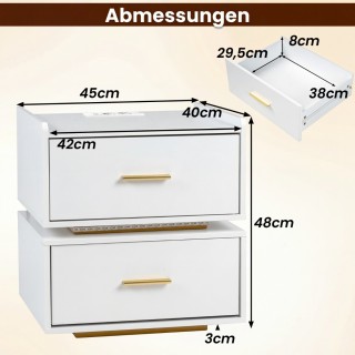 Costway Κομοδίνο με σταθμό φόρτισης, LED και 2 συρτάρια, μοντέρνο, ... Costway Κομοδίνο με σταθμό φόρτισης, LED και 2 συρτάρια, μοντέρνο, ...