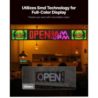VEVOR Πολύχρωμη Ψηφιακή Πινακίδα LED 52x8in P10 με Προγραμματιζόμεν...