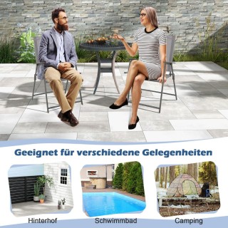 Costway Σετ 4 Πτυσσόμενων Καρεκλών Βεράντας με Μεταλλικό Σκελετό κ... Costway Σετ 4 Πτυσσόμενων Καρεκλών Βεράντας με Μεταλλικό Σκελετό κ...