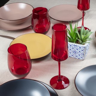 Galileo Σετ 2 φιάλες 250 ml σε κόκκινο γυαλί Ρουμπίνι Sibilla 5919689