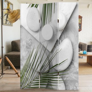 BAKAJI Παραβάν 3 Πάνελ Εκτύπωση Μπρος-Πίσω Πέτρες Τροπικά Φύλλα 18... BAKAJI Παραβάν 3 Πάνελ Εκτύπωση Μπρος-Πίσω Πέτρες Τροπικά Φύλλα 18...