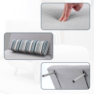 BAKAJI Πολυθρόνα-Κρεβάτι Μονή με Μεταλλικό Πλαίσιο & Υφασμάτινη Επέ...