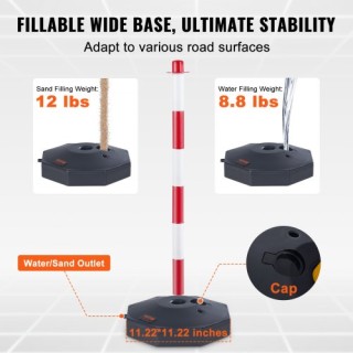 Ρυθμιζόμενοι Κώνοι Κυκλοφορίας VEVOR, Σετ 4, με Βάση και Αλυσίδα 8F... Ρυθμιζόμενοι Κώνοι Κυκλοφορίας VEVOR, Σετ 4, με Βάση και Αλυσίδα 8F...