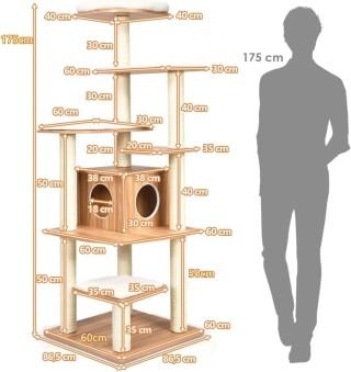 Costway Πολυεπίπεδο Ονυχοδρόμιο Γάτας με Φυσικό Σχέδιο και Σταθερή... Costway Πολυεπίπεδο Ονυχοδρόμιο Γάτας με Φυσικό Σχέδιο και Σταθερή...