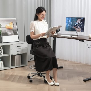 HOMCOM Περιστρεφόμενη Καρέκλα με Ρυθμιζόμενο Ύψος και Υποπόδιο, από...