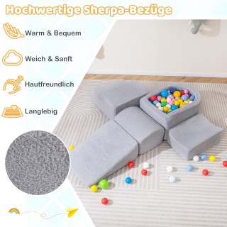 Costway Πεντάστετ Μπλοκ Αφρού για Μικρά Παιδιά με Πισίνα Μπαλών και...