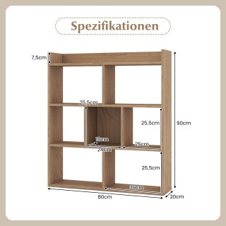 Costway Ραφιέρα με 7 Κύβους - Φυσικό Σχέδιο, 80 x 20 x 90 εκ. JV11... Costway Ραφιέρα με 7 Κύβους - Φυσικό Σχέδιο, 80 x 20 x 90 εκ. JV11...