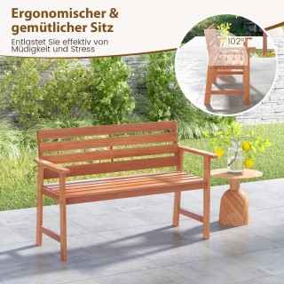 Costway  Υψηλής Ποιότητας Ξύλινος Καναπές Εξωτερικού Χώρου με Εργον...