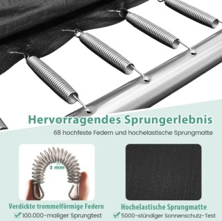 Costway  Πολυλειτουργικό Ορθογώνιο Τραμπολίνο με Σκάλα, Μπασκέτα & ...