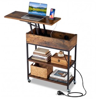 Costway Μετακινούμενο Τραπεζάκι Σαλονιού με Ανασηκωμένη Επιφάνεια, ...