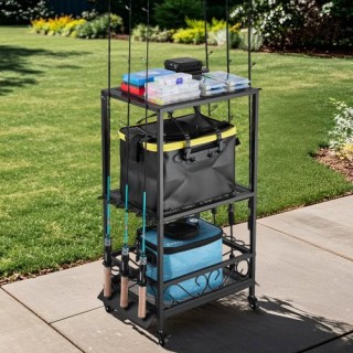 VEVOR Καρότσι Οργάνωσης Καλαμιών Ψαρέματος με Ρόδες για Γκαράζ ZLKY...