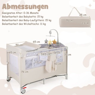 Costway Πολυλειτουργικό Κρεβατάκι Μωρού 5-σε-1 με Αλλαξιέρα, Πάρκο ... Costway Πολυλειτουργικό Κρεβατάκι Μωρού 5-σε-1 με Αλλαξιέρα, Πάρκο ...