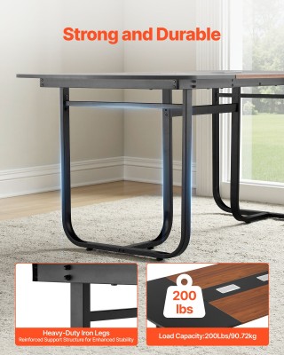 VEVOR Οβάλ Τραπέζι Συνεδριάσεων για 6-8 Άτομα, Μαύρο & Καφέ BGHYZTY...