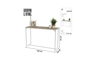 Ξύλινη Κονσόλα με Λευκή Μεταλλική Βάση 120x39xh79cm Urban Living 15... Ξύλινη Κονσόλα με Λευκή Μεταλλική Βάση 120x39xh79cm Urban Living 15...