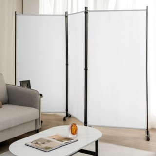 Διαχωριστικό Χώρου με 3 Πάνελ και Ροδάκια COSTWAY JV10723PW Διαχωριστικό Χώρου με 3 Πάνελ και Ροδάκια COSTWAY JV10723PW