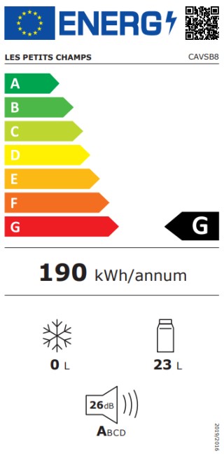 Συντηρητής Κρασιών 23 Lt με Ρυθμιζόμενη Θερμοκρασία- 8 Φιάλες Les P...