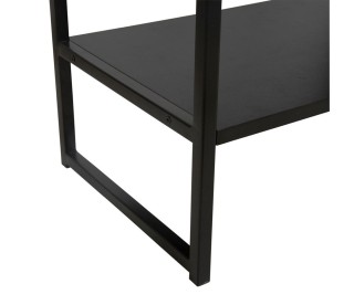 Ostaria Ραφιέρα ξύλινη Berlin μαύρη με μεταλλικά πόδια -36086