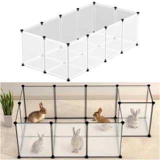 BAKAJI Περίφραξη για Μικρά Ζώα Εσωτερικού Χώρου με Διαφανές Πάτο 02...