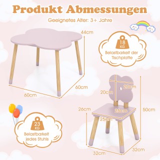 Costway Παιδικό ξύλινο τραπέζι δραστηριοτήτων σε σχήμα λουλουδιού, ...