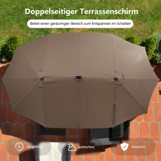 Costway Διπλή Ομπρέλα Εξωτερικού Χώρου με Ηλιακά LED Φώτα για Κήπο... Costway Διπλή Ομπρέλα Εξωτερικού Χώρου με Ηλιακά LED Φώτα για Κήπο...