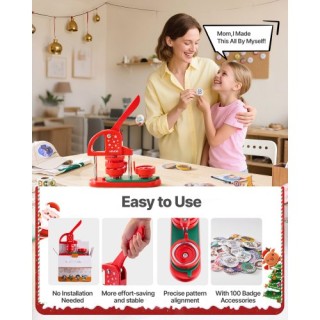 VEVOR Μηχανή Κατασκευής Καρφίτσας, Πλαστική, 58 mm, 100 Τμχ, Κόκκιν... VEVOR Μηχανή Κατασκευής Καρφίτσας, Πλαστική, 58 mm, 100 Τμχ, Κόκκιν...