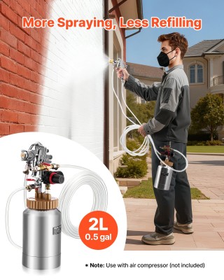 VEVOR Δοχείο Πίεσης Βαφής 2L με Δύο Πιστόλια Spray PQYLGOXCGKSDZDMT...