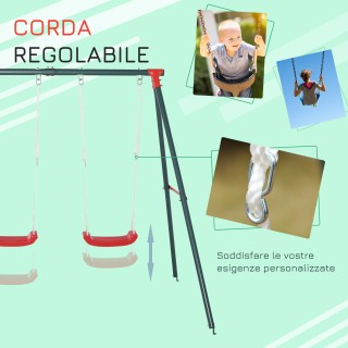 Outsunny Παιδική Κούνια Κήπου Διπλή Αλταλένα για Παιδιά 3+ Ετών, Πρ... Outsunny Παιδική Κούνια Κήπου Διπλή Αλταλένα για Παιδιά 3+ Ετών, Πρ...