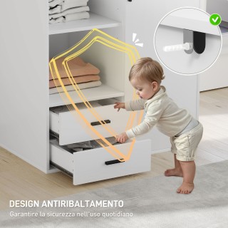 HOMCOM Μοντέρνα Ντουλάπα 80x50x124 εκ. 831-967V00WT