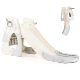 Costway Πτυσσόμενη Ράμπα για Μικρά Παιδιά με Καλάθι Μπάσκετ Γκρι TY...