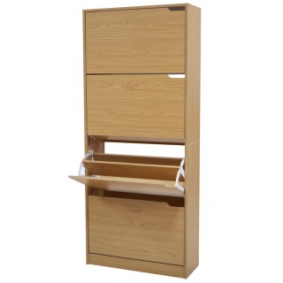 BAKAJI Παπουτσοθήκη 4 Πόρτες Ράφια Διπλού Βάθους Ξύλο MDF 63x24x15... BAKAJI Παπουτσοθήκη 4 Πόρτες Ράφια Διπλού Βάθους Ξύλο MDF 63x24x15...