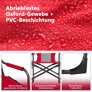 Costway Πτυσσόμενη Καρέκλα Κάμπινγκ με Τραπέζι και Θήκη Ψυγείου, Κό...