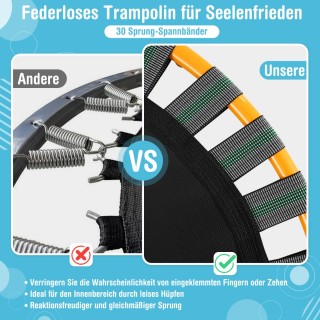 Costway Πορτοκαλί Παιδικό Τραμπολίνο με Λαβή 92cm, Αναδιπλούμενο έω...