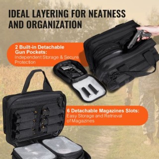 Τσάντα Όπλων VEVOR για 2 Πιστόλια Μαύρη  SQBHS332023CBVDUDV0