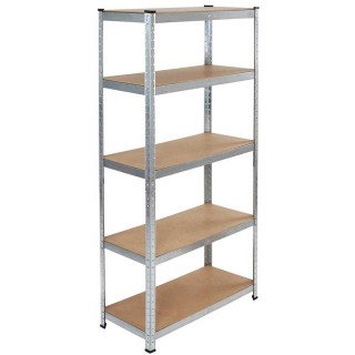 BAKAJI  Ράφι 5 Επιπέδων Μεταλλικό και Ξύλινο 180x75cm Βαρέως Τύπου ...