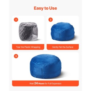 VEVOR Στρογγυλή Πολυθρόνα Πουφ με Αφαιρούμενο Κάλυμμα & Ολλανδικό Β...