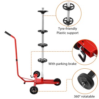 BAKAJI Δέντρο Στήριξης Ελαστικών από Σίδερο με Καρότσι Ρόδες Εξοικ... BAKAJI Δέντρο Στήριξης Ελαστικών από Σίδερο με Καρότσι Ρόδες Εξοικ...