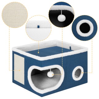 BAKAJI Σπίτι Γάτας Κύβος Μπλε Ονυχοδρόμιο Κατοικίδια Ζώα 58x42x33 ε... BAKAJI Σπίτι Γάτας Κύβος Μπλε Ονυχοδρόμιο Κατοικίδια Ζώα 58x42x33 ε...