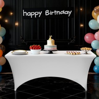 VEVOR 6-Δαχτυλοειδής Τραπεζομάντηλο για Ορθογώνιο 8FT σε Λευκό Χρώμ... VEVOR 6-Δαχτυλοειδής Τραπεζομάντηλο για Ορθογώνιο 8FT σε Λευκό Χρώμ...