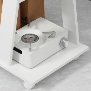 HOMCOM Ξύλινο καρότσι κουζίνας με 2 ράφια και ρόδες, 60x38x77cm, λε... HOMCOM Ξύλινο καρότσι κουζίνας με 2 ράφια και ρόδες, 60x38x77cm, λε...