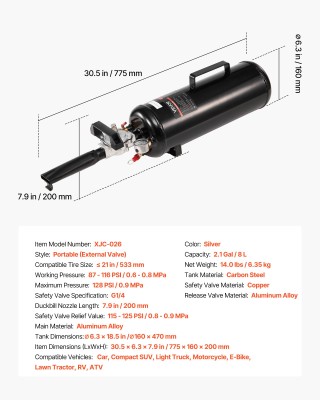 VEVOR Φορητός Συσκευαστής Ελαστικών, 2.1 Gal / 8 L, Χειροκίνητο Εργ... VEVOR Φορητός Συσκευαστής Ελαστικών, 2.1 Gal / 8 L, Χειροκίνητο Εργ...