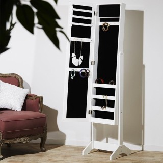 BAKAJI Ντουλάπα Καθρέφτης-Κοσμηματοθήκη με Πόρτα Αποθήκευσης Αντικε...