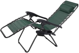 BAKAJI  Πτυσσόμενη Πολυθρόνα Κήπου Βαρύτητας Μηδέν Ατσάλι Texilene ...