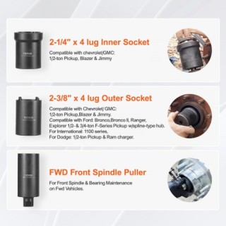 VEVOR  Σετ Εργαλείων Υποδοχής Άξονα 1/2 6 Τεμαχίων ZLMTTLGLMCX1RADHRV0