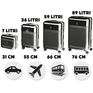 ENRICO COVERI Σύνολο 4 Σκληρών Βαλιτσών ABS για Ταξίδι σε Μαύρο Χρώ...